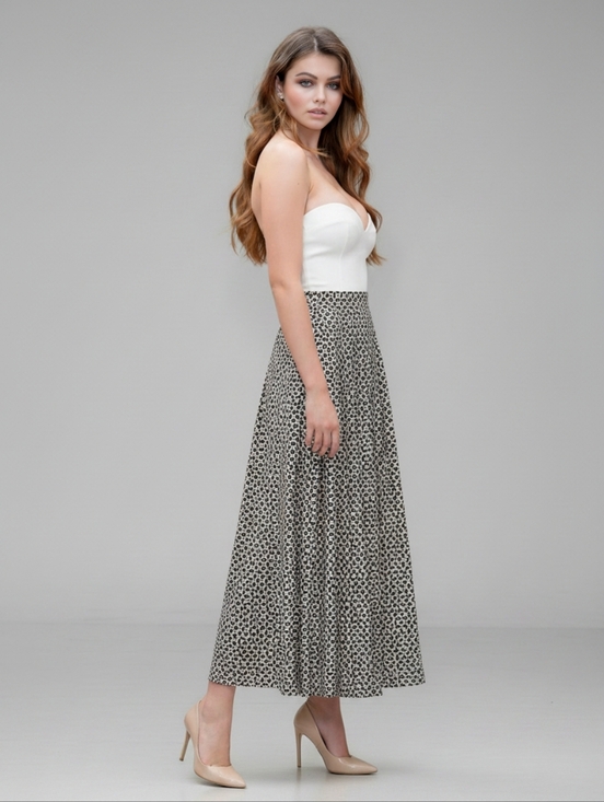 Dresses & Skirts - Anthropologie Lapis Geomtric Brown Midi Skirt Size XL